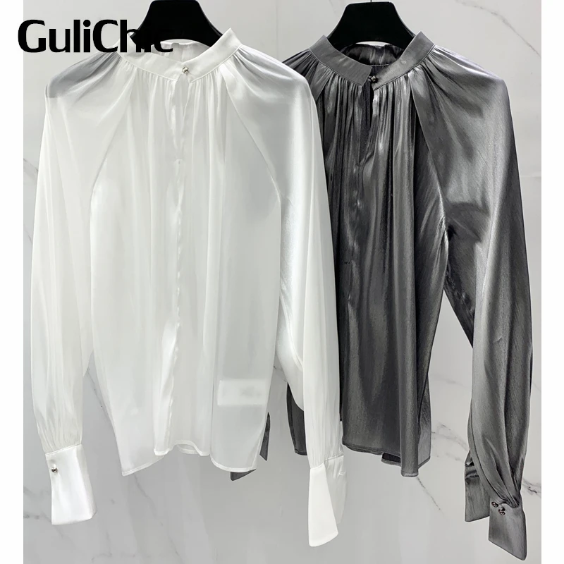 

7.1 GuliChic Women Fashion Casual Comfortable Hollow Out Long Sleeve Blouse