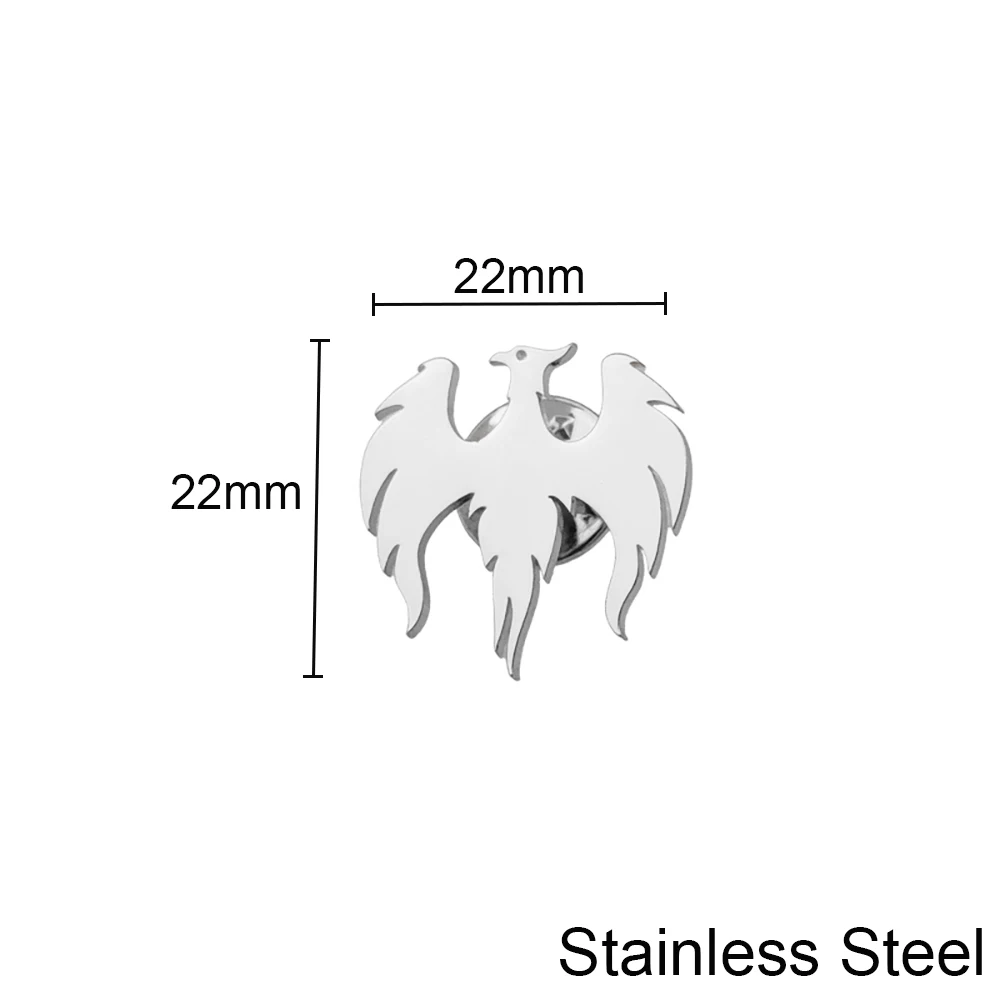 Мужская брошь из нержавеющей стали с логотипом татуировки Феникс значок на