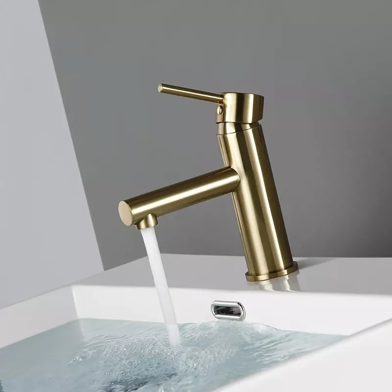 

Bagnolux Luxury Morden Brushed Gold Lavatory Faucet One Handle Trim Bathroom Sink Faucet Hot And Cold Bathroom Vanity Mixer Tap