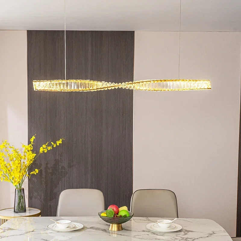 Роскошная хрустальная люстра светодиодный длинная лампа для ресторана отеля