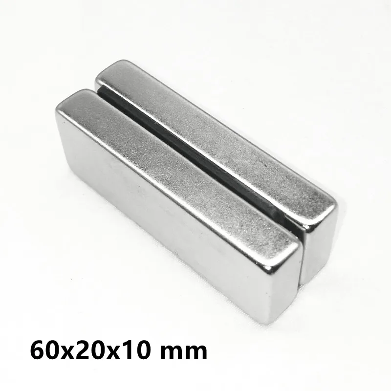 

1~10PCS 60x20x10 Super Strong Neodymium Magnet Strip Block Permanent Magnet 60x20x10mm Powerful Magnetic Magnets 60*20*10 mm