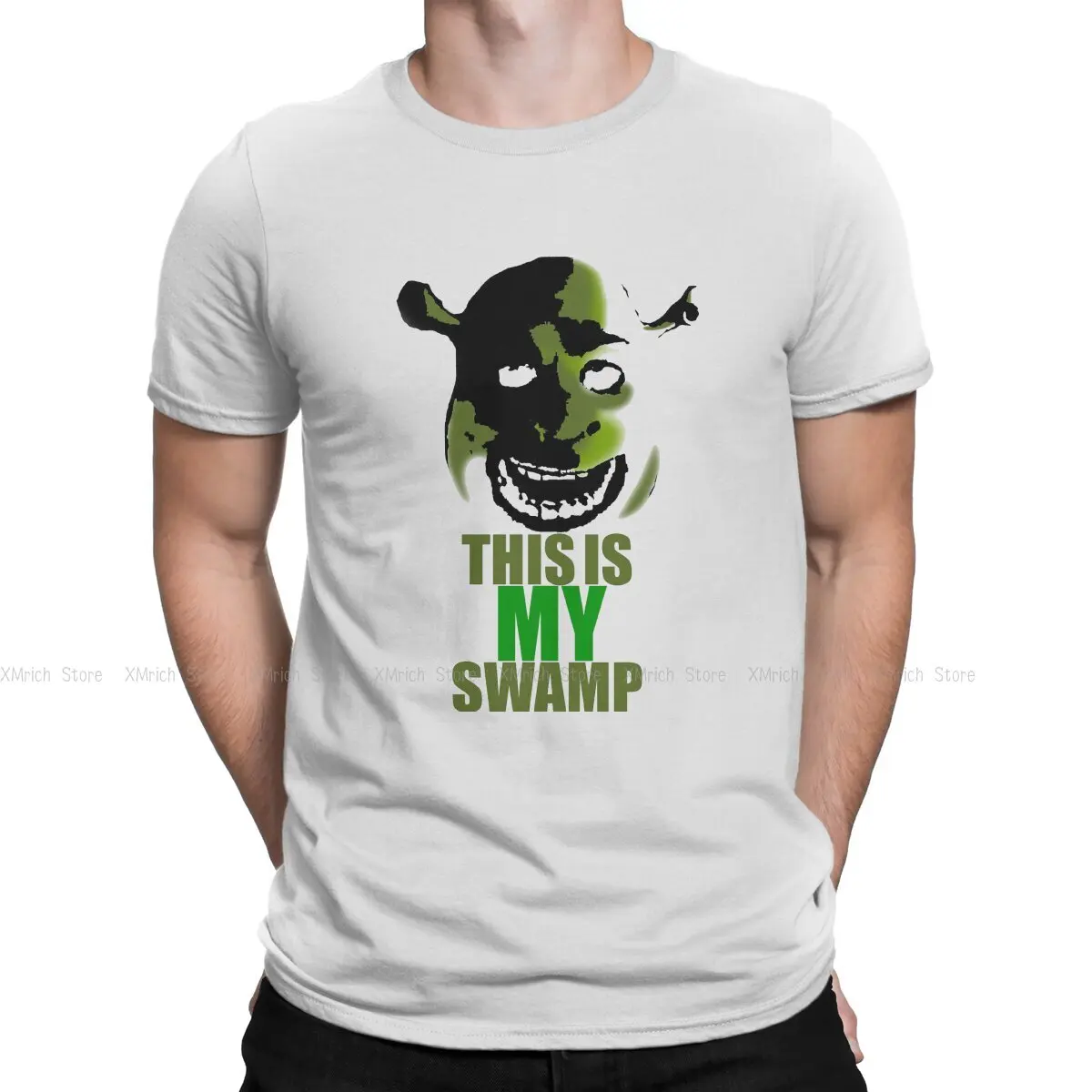 

Футболка мужская с надписью «My Swamp», хлопковая Модная рубашка с рисунком Шрека, осла, принцессы, Фиона, слепой мышь, сказочный фильм, идея для ...