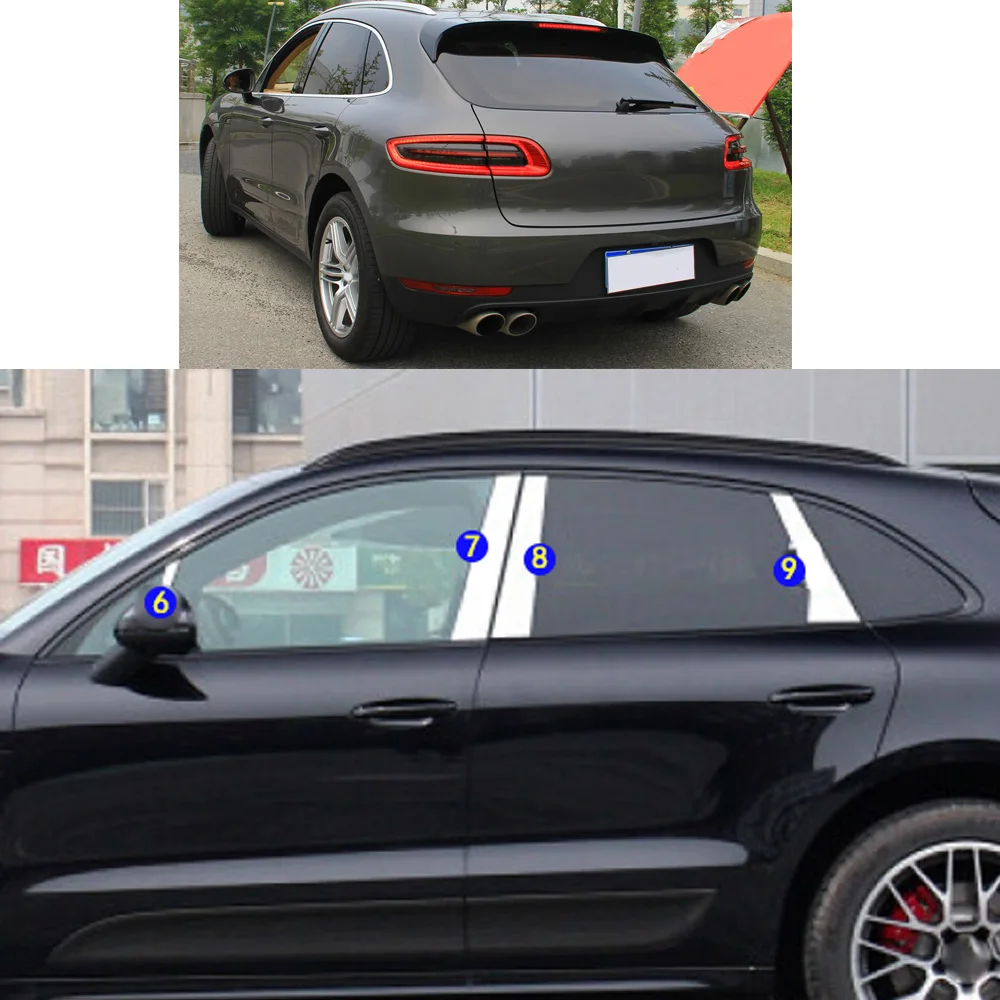 

Автомобильная наклейка из нержавеющей стали, украшение столба, окно, средняя полоса, отделка рамы, капоты для PORSCHE Macan 2014-2021