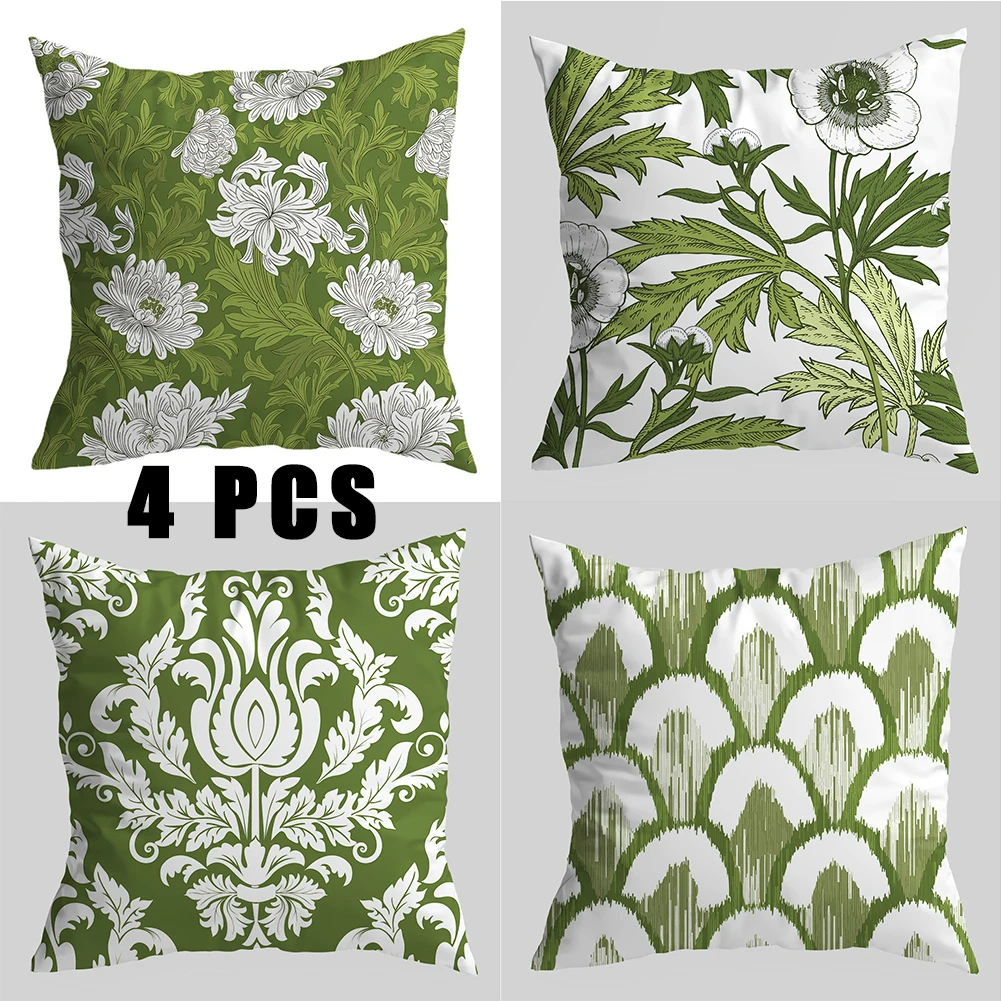 

4PCS Square Pillow Case Home Decorative Throw Pillow Covers Waterproof Geometic Print Cushion Cover Home Car Decoration 45X45cm