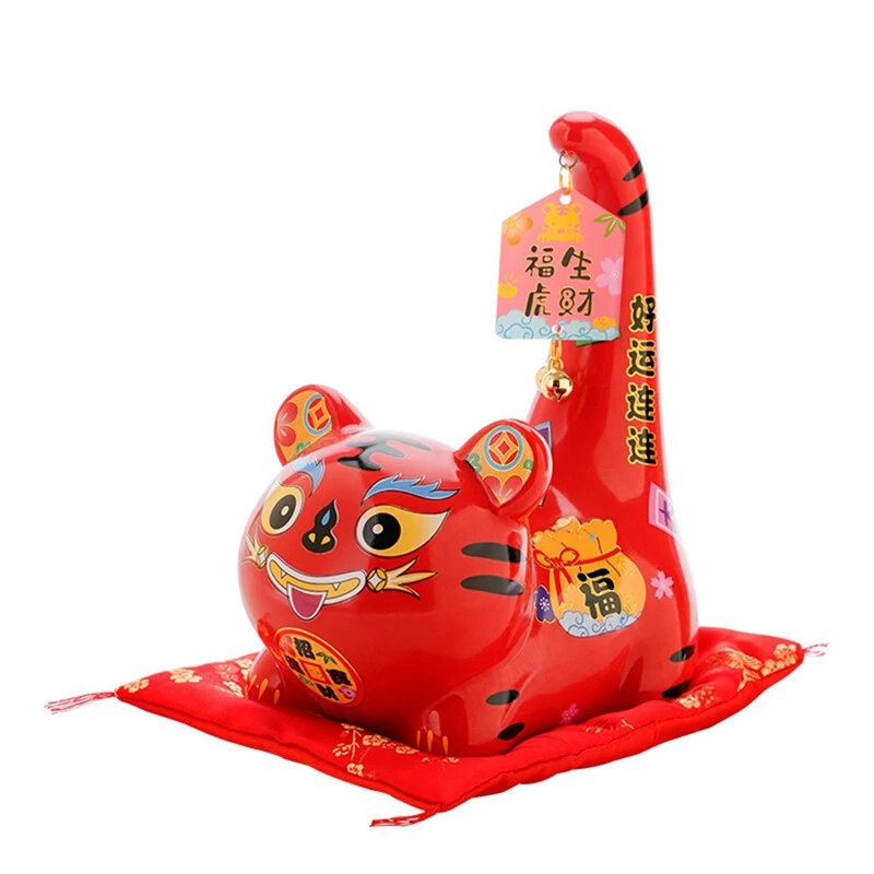 

Year of the Tiger Animal Mascot Tea Table Living Room Lucky Lucky Small Ornaments Home Decoration Ceramic Piggy Bank