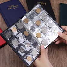 120 그리드 PU 가죽 앨범, 동전 전시 책, 기념 동전 배지, 토큰 앨범, 10 페이지 스탬프 앨범