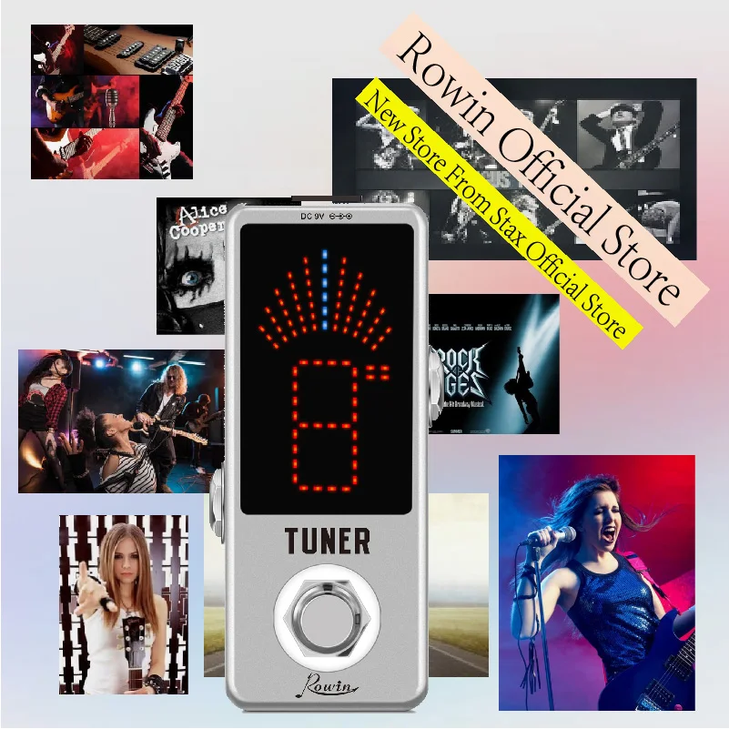 Rowin LT-910 Guitar Tuner Pedal ±1 High Precision Guitar Chromatic Tuner Pedals For Electric Guitars True Bypass Full Metal Case