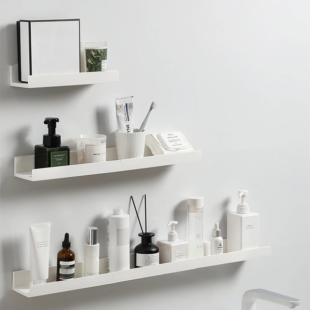 

27x8.5cm Wall Shelf Floating Shelves for Wall Drill-Free Wall Mount Shelves for Bathroom Shower Living Room Bedroom Organizer