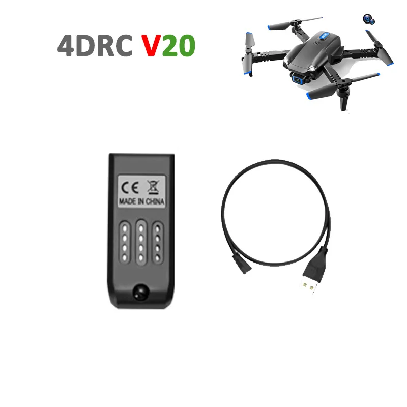 

4DRC V20 Mini Drone Foldable Quadcopter Original Spare Parts Lipo Battery USB Charging Cable Helicopter Accessory