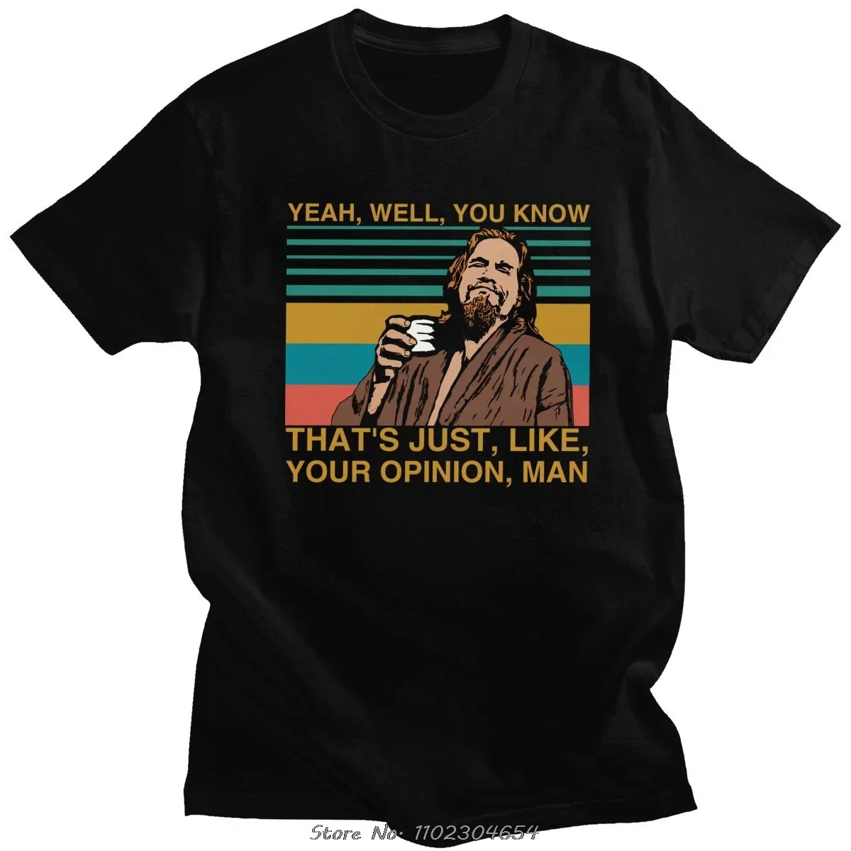 Мужская футболка The Dude Big Lebowski с круглым вырезом и коротким рукавом Yeah Well You Know