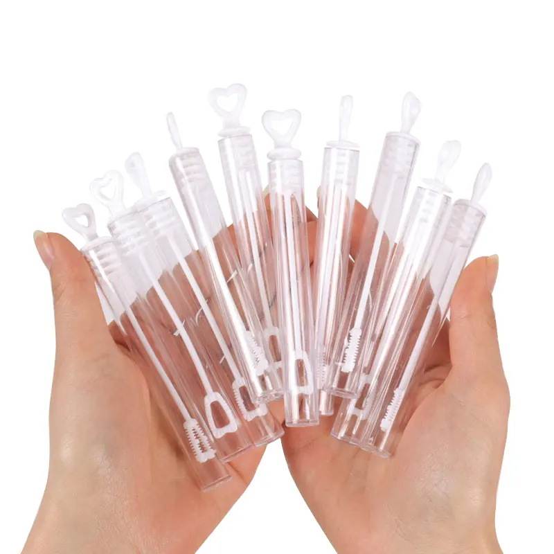 

10pcs Love Heart Wand Tube Bubble Soap Bottle Kids Playing Fun Toy Wedding Festival Party Gift For Guests Birthday Supplies