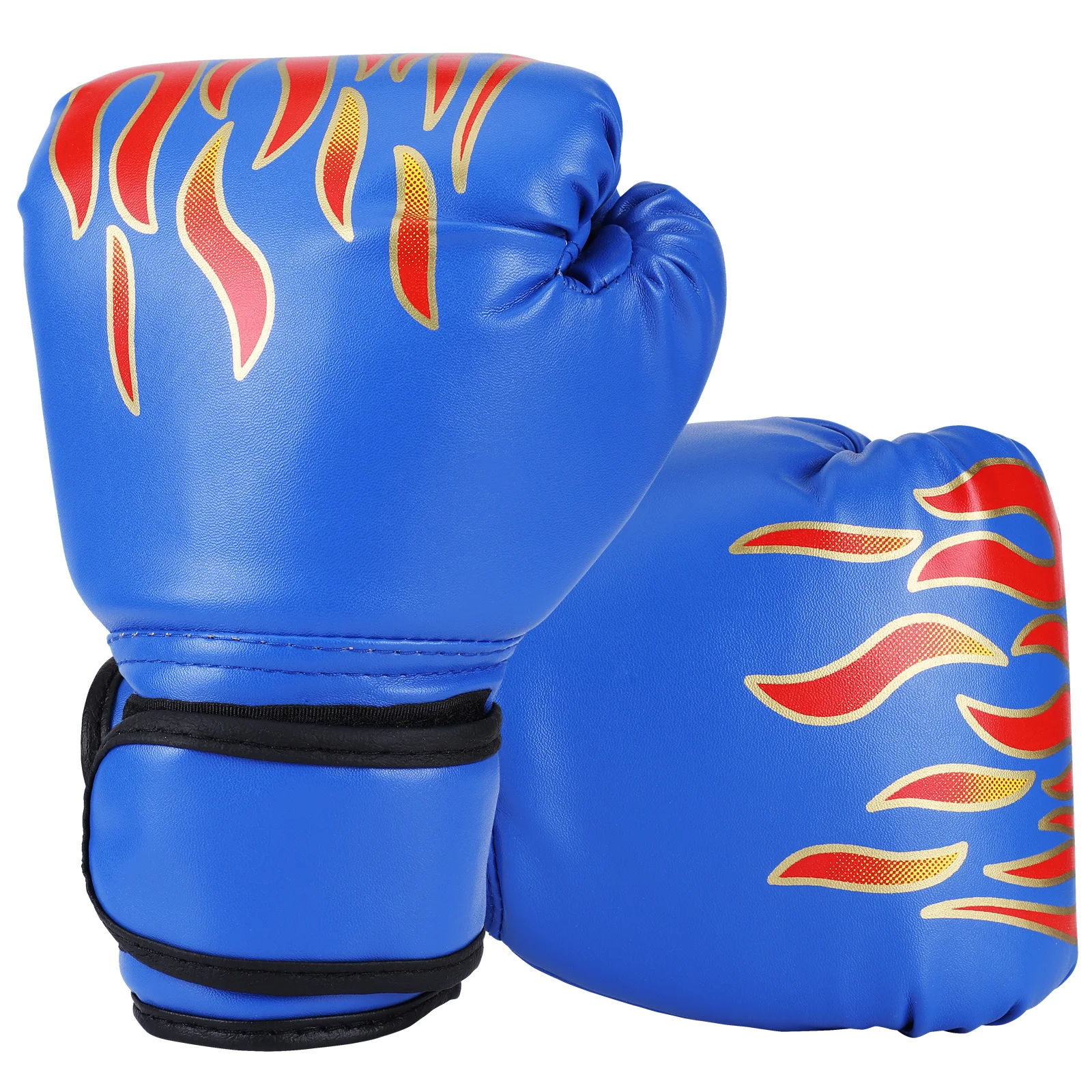 

2Pcs Hot Sale Boxing Gloves Fighting Gloves High-Grade PU Leather Kids Muay Thai Sparring Kickboxing Flame for Children