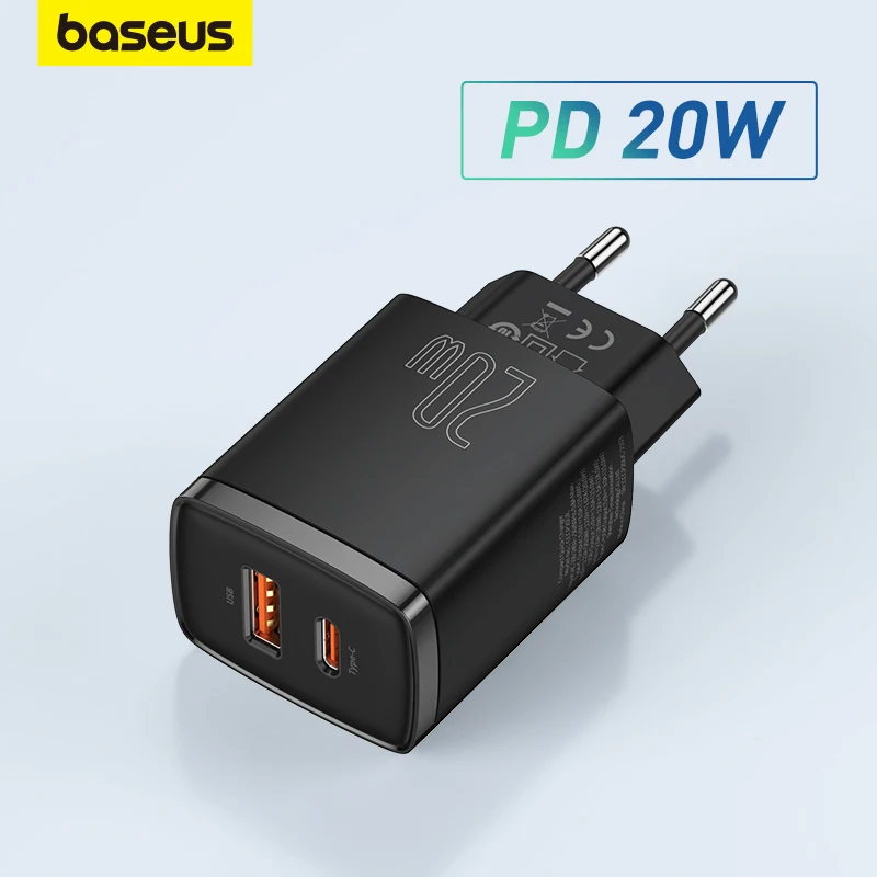 Зарядное устройство Baseus с двумя USB-портами и поддержкой быстрой зарядки 20 Вт |
