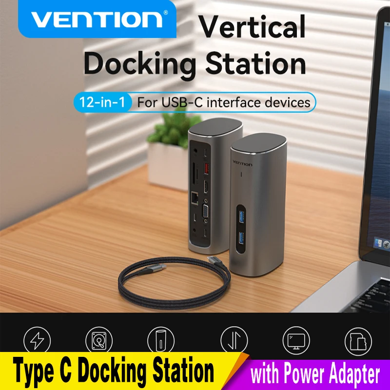 

Vention USB C концентратор типа C для нескольких HDMI-совместимых USB 3,0 с адаптером питания док-станция для MacBook Pro RJ45 OTG usb-хаб