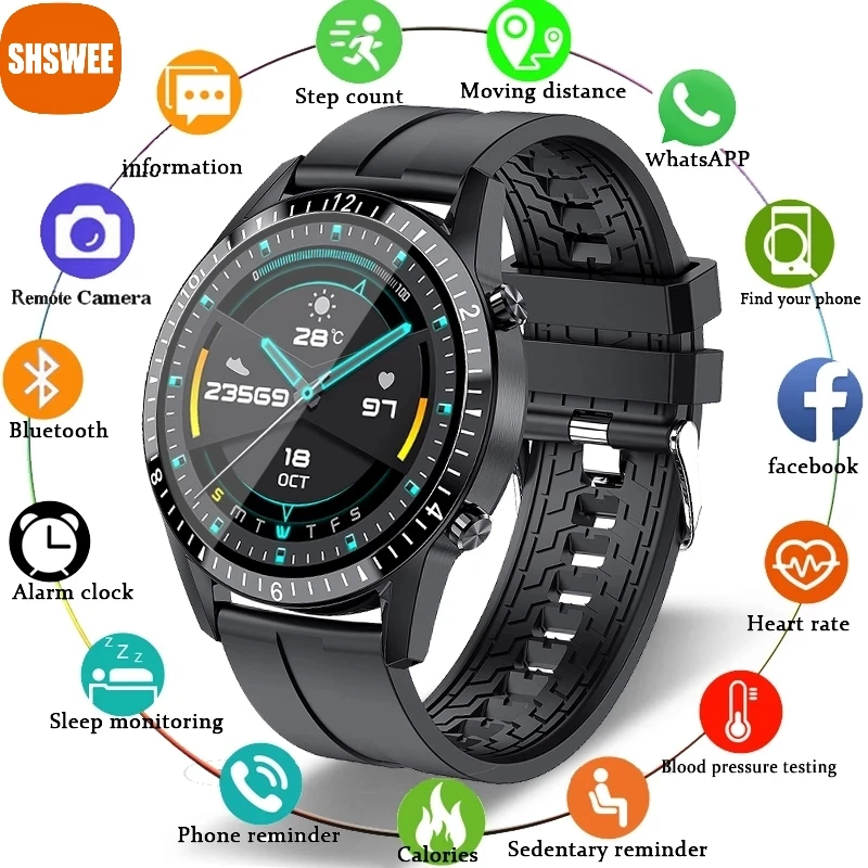 

For Samsung Xiaomi Huawei Bluetooth Phone Smart Watch Men Waterproof Multifunction Watch Health Weather Display Smartwatch