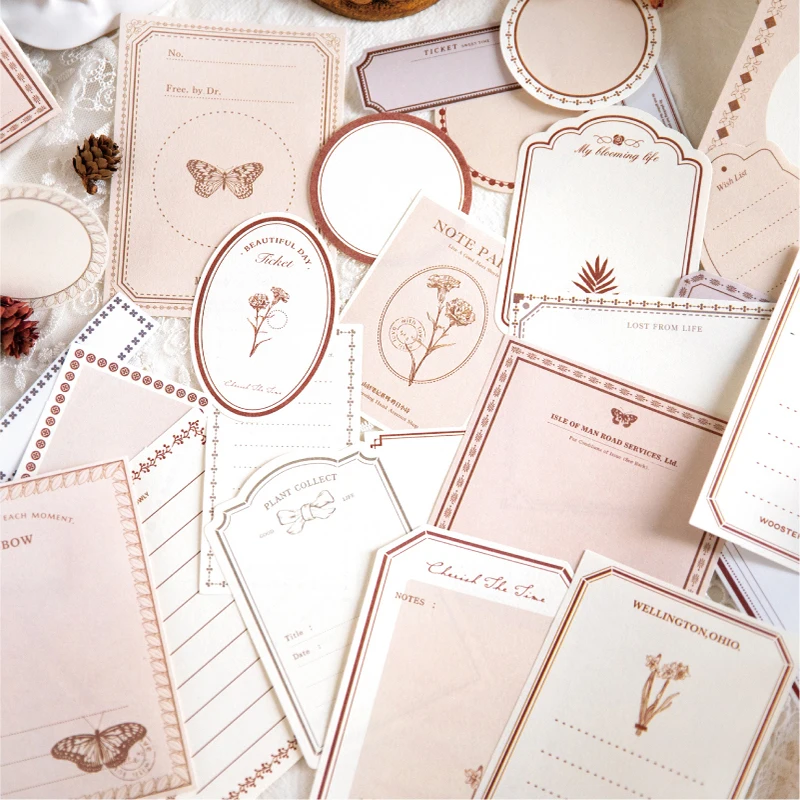 

104 Pcs Simple Series Note Memo Pad Paper Scrapbooking Handbook DIY Diary Material Collage Aesthetic Stationery Office Supplies
