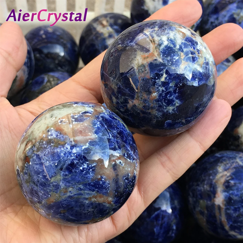 

Natural Blue Quartz Ball Massage Polished Blue Vein Crystal Spheres Reiki Healing Exquisite Room Decor Crystal Souvenirs Sphere