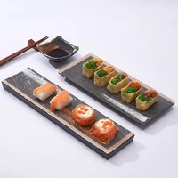 japanese sushi plate long snack snack plate creative sashimi plate rectangular barbecue string plate pen inkstone tableware