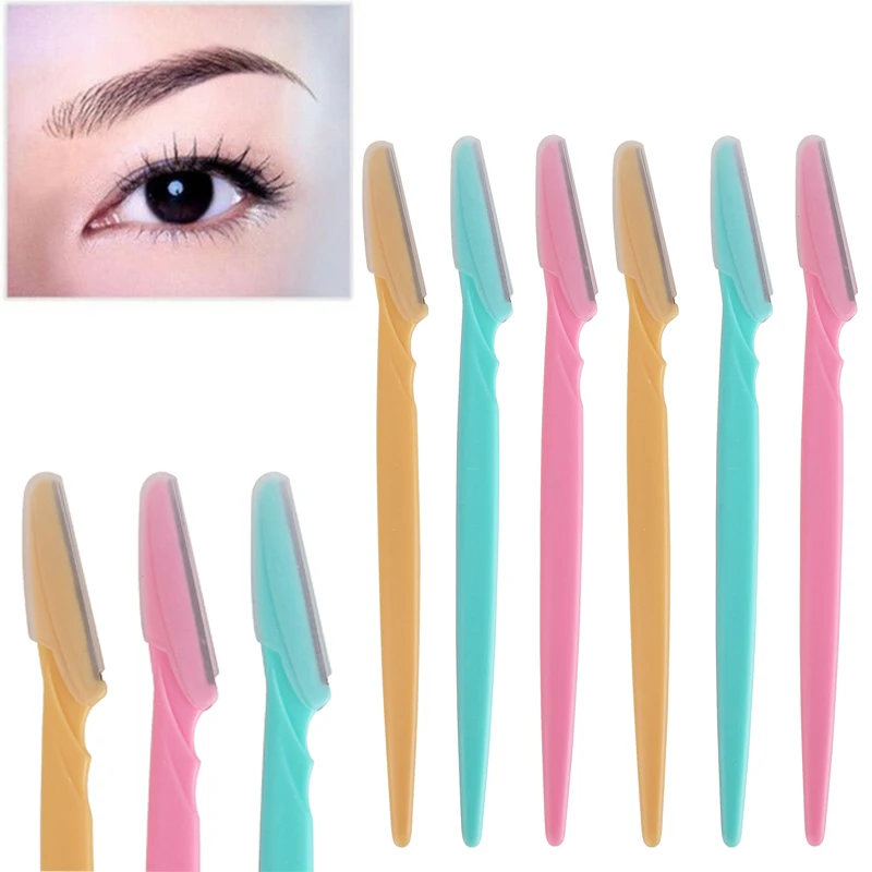 

6pcs Eyebrow razor shaving hair removal blade eyebrow razor shaver beauty tool