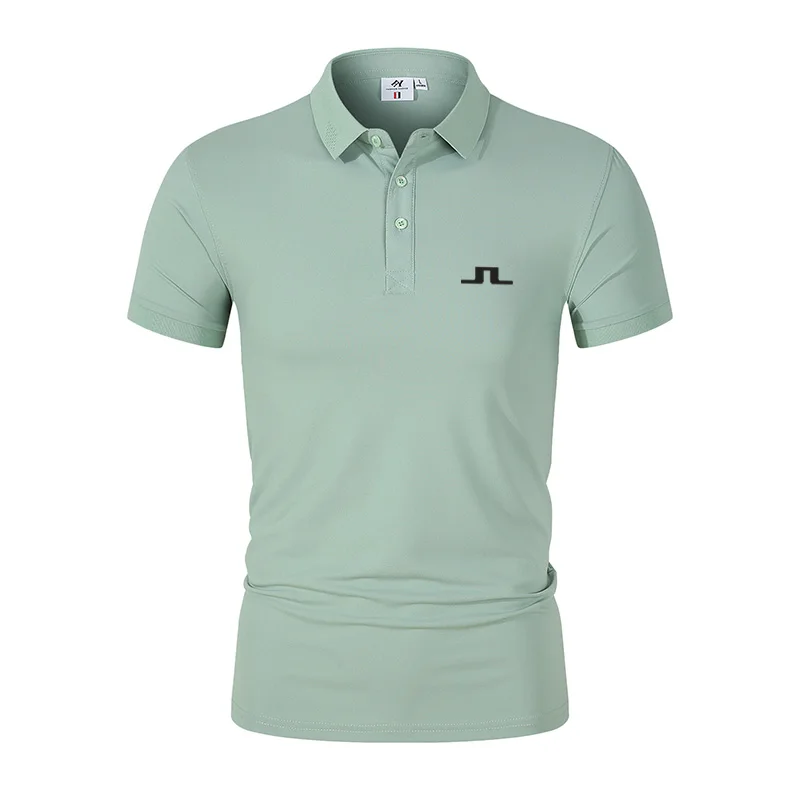

J Lindeberg Men Polo Shirt Sports Male Tops Summer New Breathable Golf Polo Shirt Men Casual Short Sleeve Summer Polos S-4XL