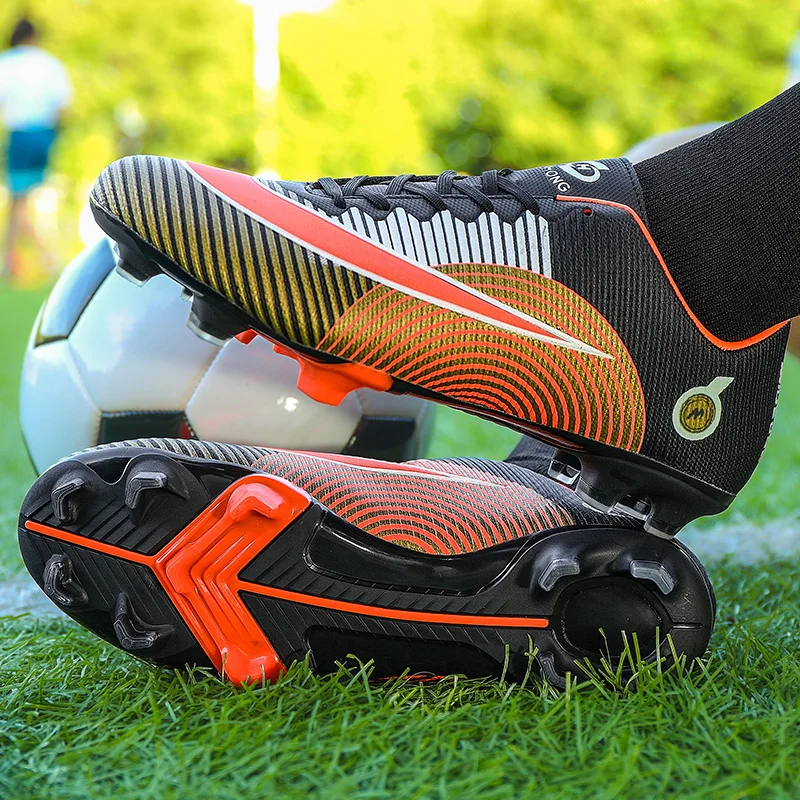 2023 High Quality Ultralight Mens Soccer Shoes Non-Slip Turf Soccer Cleats for Kid TF/FG Training Football Boots Chuteira Campo