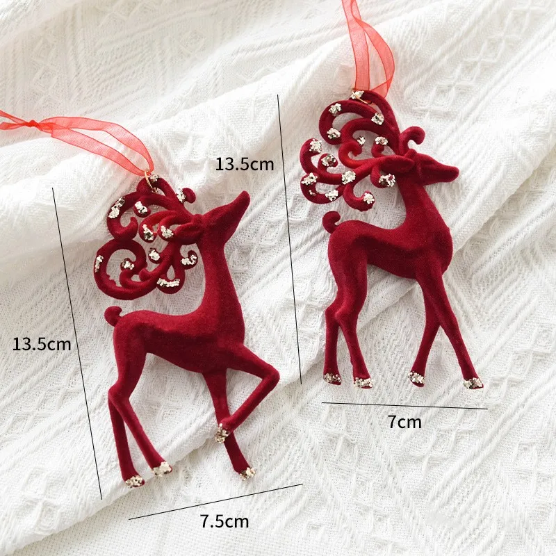 

Красный флокированный рождественский кулон