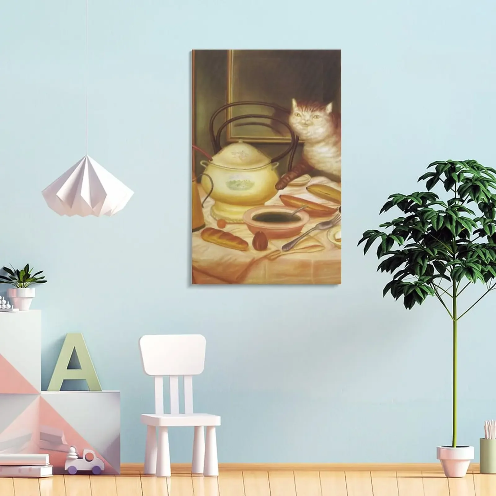 Живопись Фернандо Ботеро-Натюрморт с зеленым супом холст живопись украшение