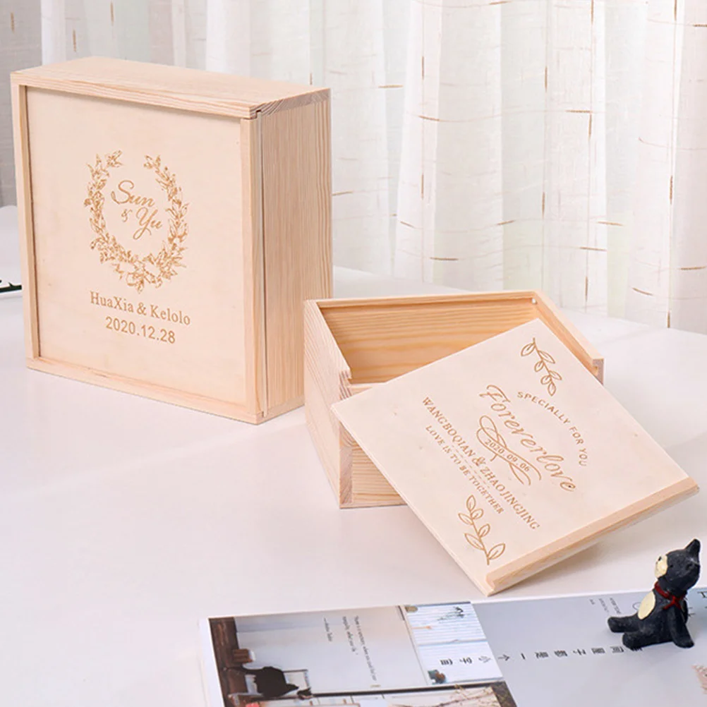 

Storage Wooden Box Wedding Decorations Supplies Gift Wrap Accessories Chinese Luxury Bride Glass