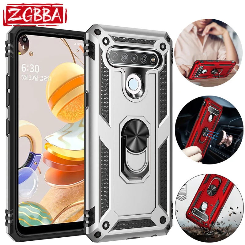

ZGBBA Shockproof Stand Phone Case For LG Q51 Q60 Q61 Q630 Car Holder Cover For LG X4 Plus X415 X410 X320 X220 X210 LV3 Harmony 4
