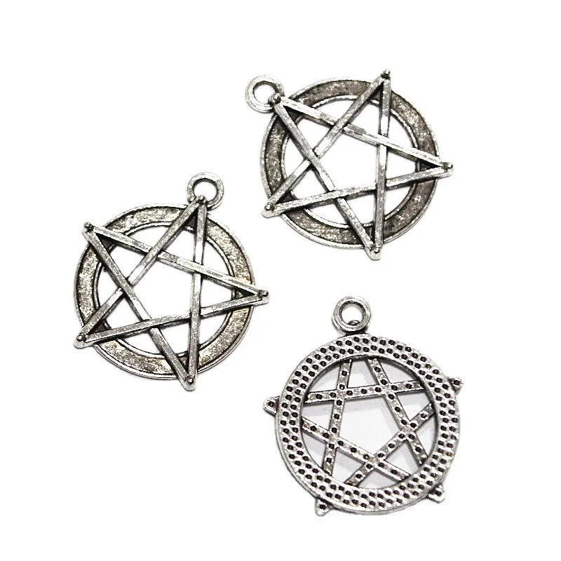 30Pcs 30.7*28MM Antique Silver Plated Bronze Color Star Charms Pendant DIY For Bracelet Necklace