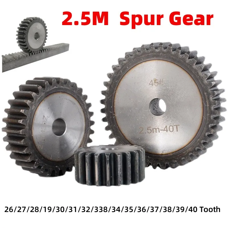 

1 шт. мод 2,5 зубчатая передача 26/27/28/19/30/31/32/338/34/35/36/37/38/39/40 зубьев 45 # углеродистая сталь 2,5 м металлическая передача