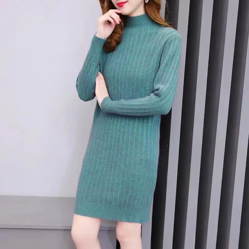 

New Autumn and Winter Temperament Elegant Sweater Dress Women's Underlay Sweater Slim Knitwear Laydown