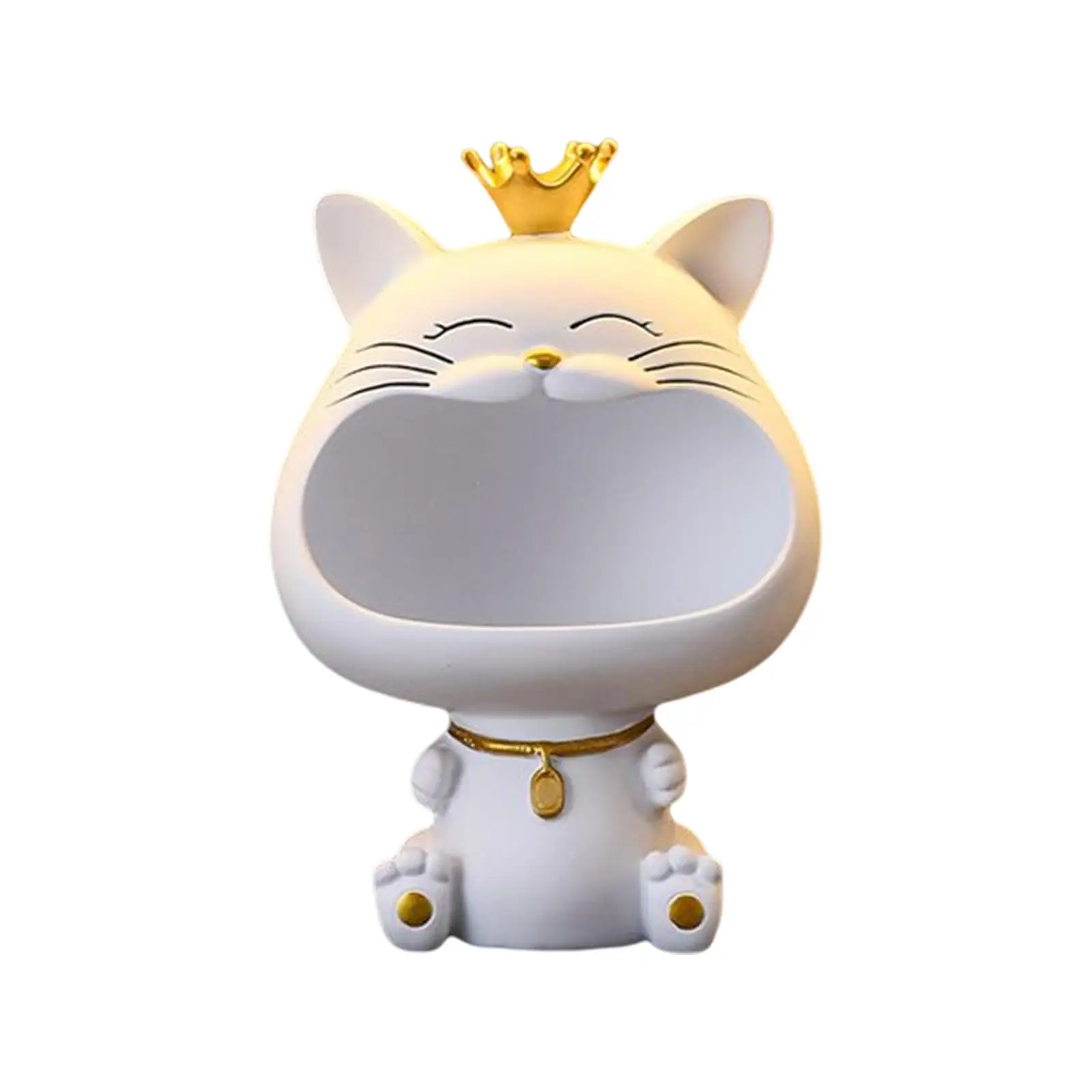 

Nordic Cat Figurine Decorative Abstract Sculpture Statue Storage Box for Holiday Bedroom Living Room Decoration Birthday Gift