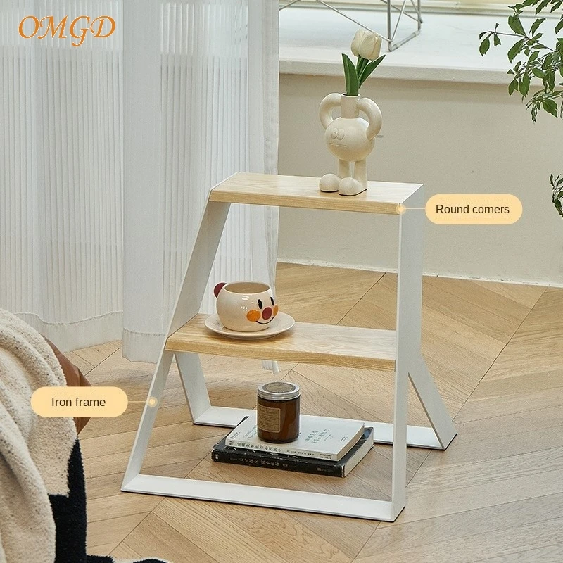 Omgd Lazy Space маленькие полки из цельного дерева напольная бытовая стойка для