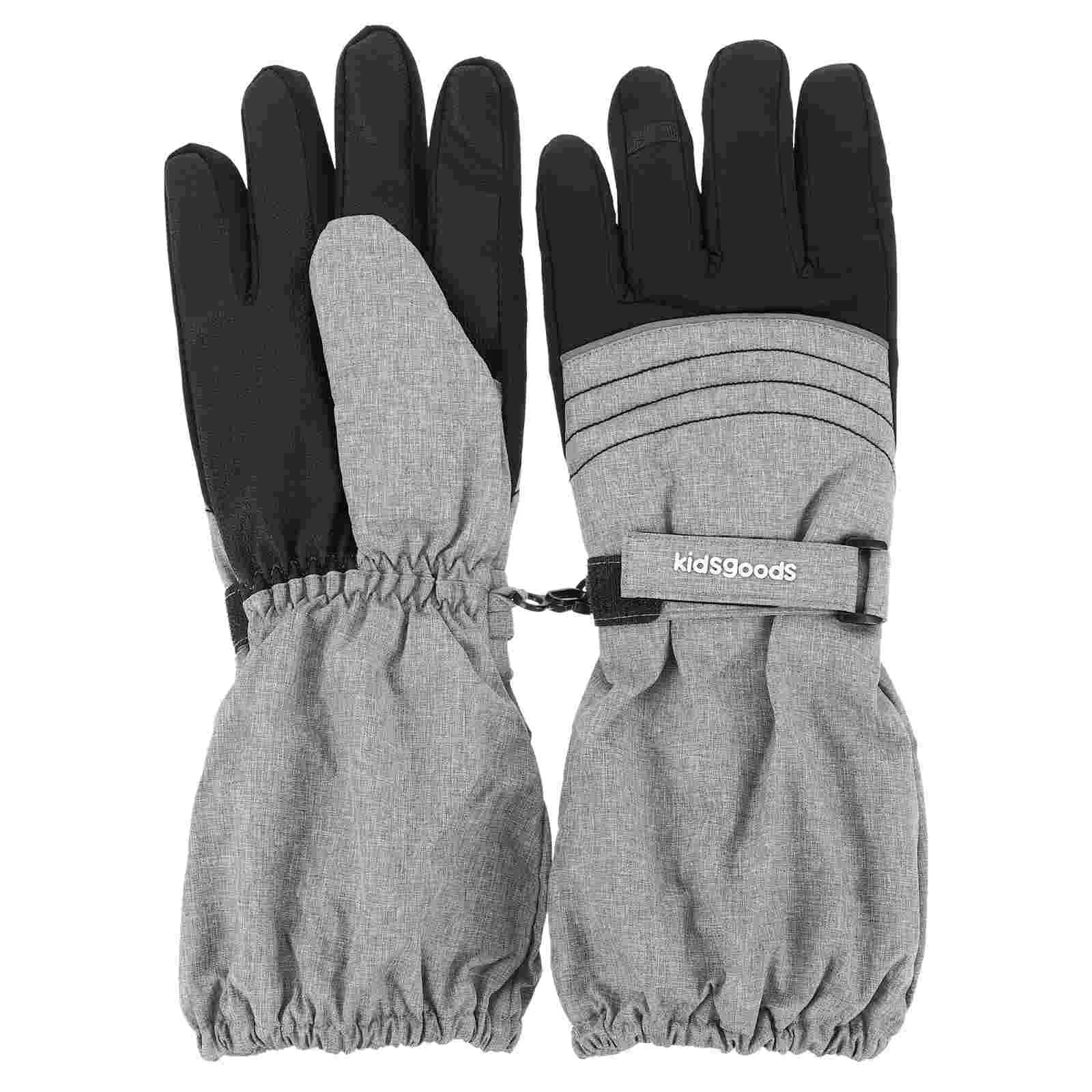 

Kids Mittens Winter Snow: Creative Waterproof Ski Thinsulate Anti- skid Warm Thicken Mittens for Boys Home Outdoor Use Grey