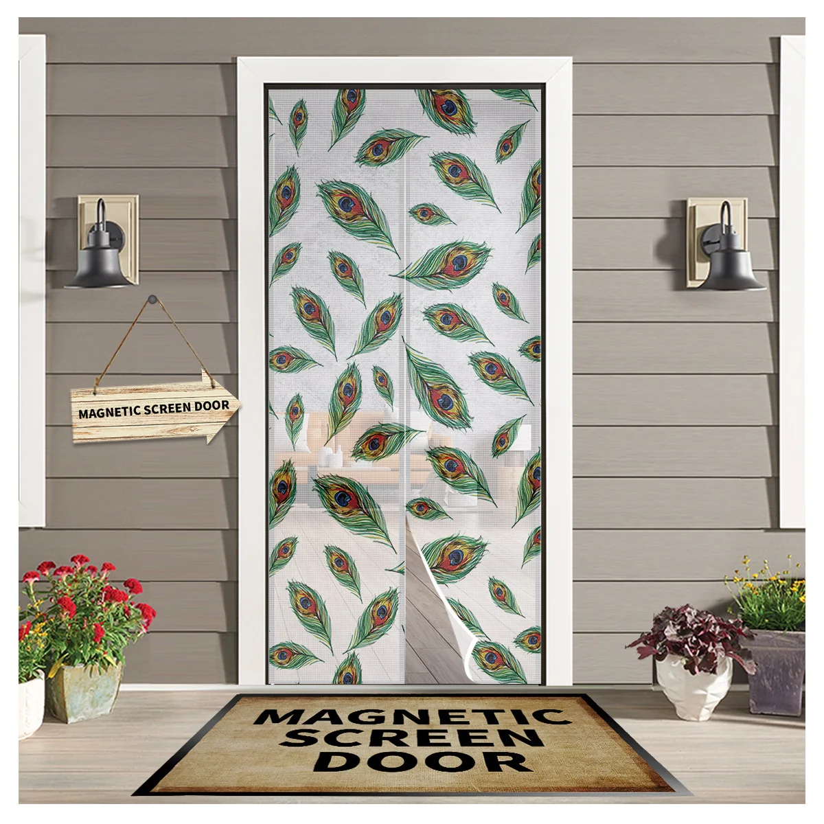 

Занавеска на дверь кухни с перьями павлина, защита от комаров, занавеска на окно, дверь для спальни на магните