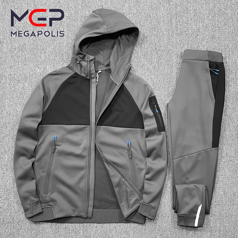 

Men's Sports Suit Professional Autumn Casual Stretch Breathable Fitness Hooded Jacket Highlight Muscles Trousers Set