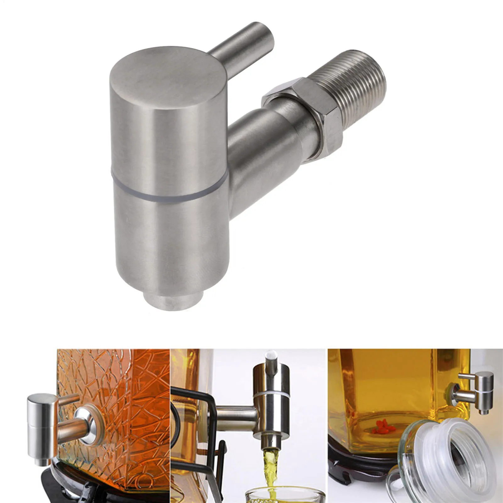 

Stainless Steel 9*6cm Drink Dispenser Spigot/Faucet With Gasket Practical Dispenser for Wine Water Baverage Homebrew Beer Tap
