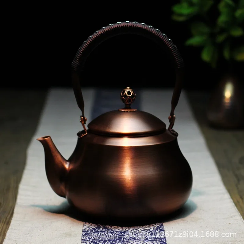 

[Pure Pot] Красный медный грушевидный фотоэлектрический чайник большой емкости