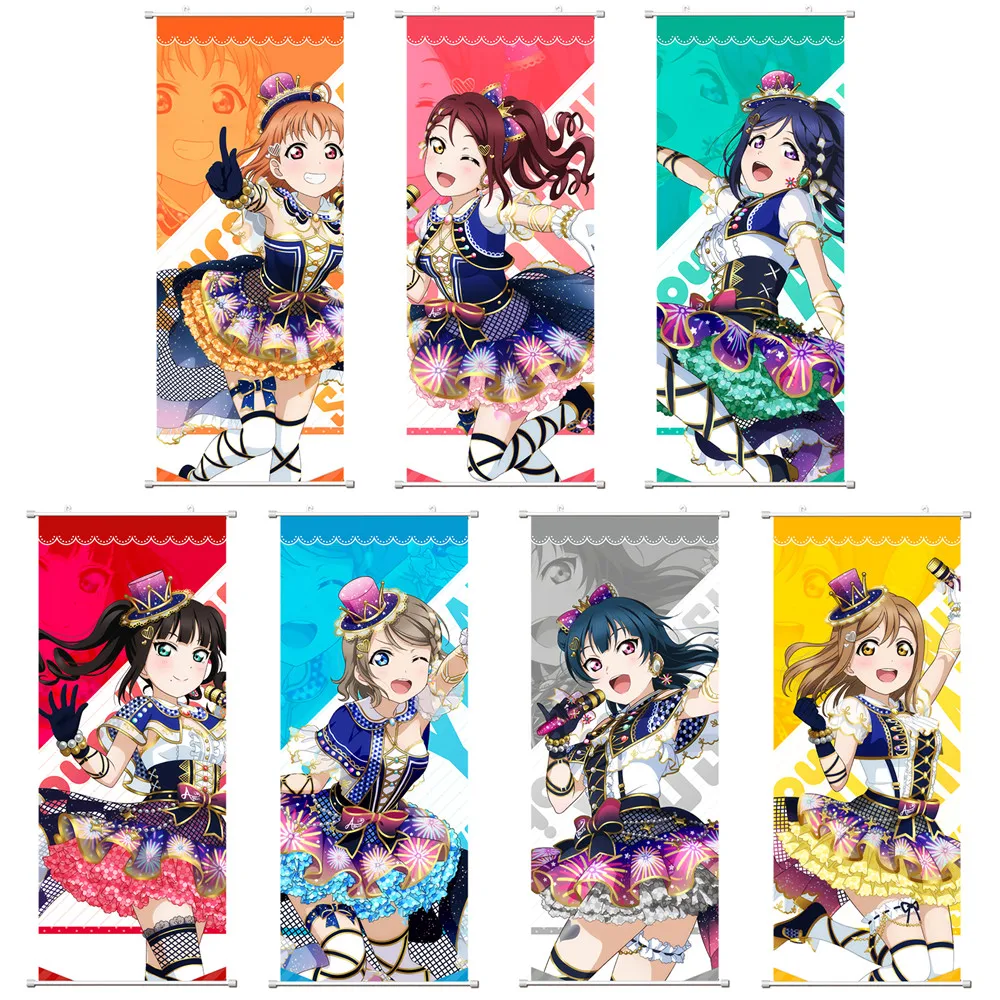 30x75 см LoveLive!Sunshine! Chika Riko Kann Dia You Yoshiko Hanamaru Мари Рубин HD Печать баннер настенный