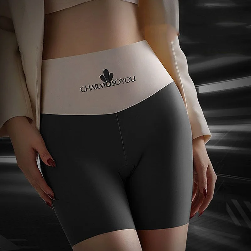 

Safety Pants High Waist Women's Shorts Under The Skirt Ice Silk Seamless Panties Breathable Boxer Cycling Shorts Hip Lift Pants
