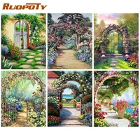 ruopoty painting by numbers with frame coloring by numbers gardens number painting adults diy crafts for home decor gift