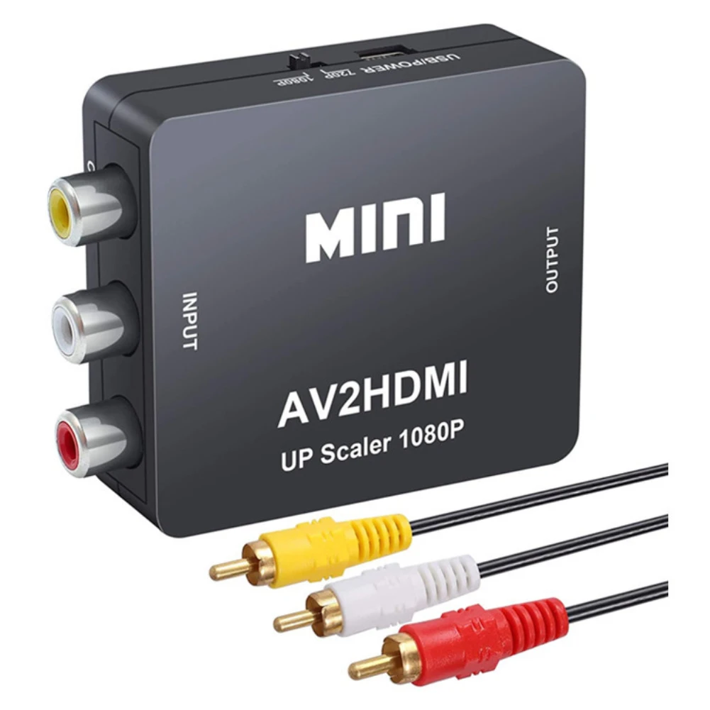 Мини-конвертер AV-HDMI-совместимый композитный L/R аудио CVBS HD видео конвертер адаптер