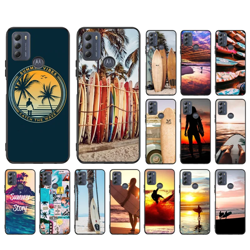 

Summer Beach surfboard surfing Sport Phone Case for Motorola Moto One E7 power E7Plus E6S E20 E40 One Fusion plus Edge 20 Fusion