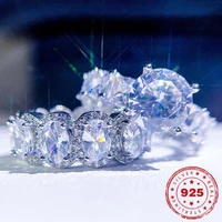 hoyon european and american fashion full diamond large zircon temperament ladies ring set real 100 s925 silver jewelry