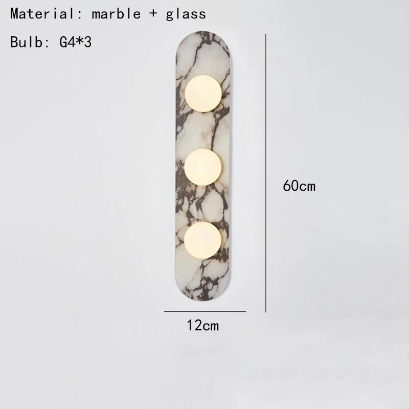 

Настенный светильник IWP белый черный мрамор 8 см