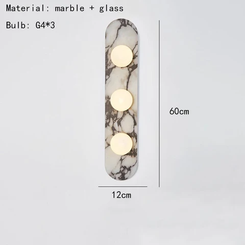 Белый Черный Настенный Светильник Из Натурального Мрамора Белое Стекло 8 см G9 Лампа Бра Для Крытого Фойе Прохода Ресторан Спальня