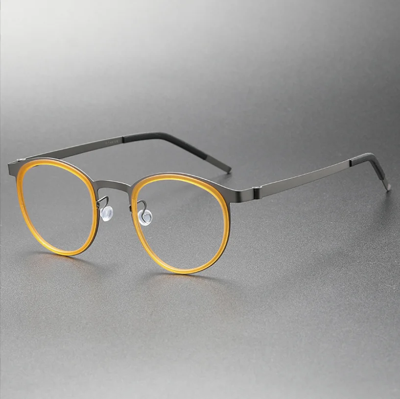

Ultralight Round Frame Eyeglasses Pure Titanium Men Retro Optical Eyewear Replaceable Lens Prescription Glasses Women Spectacle