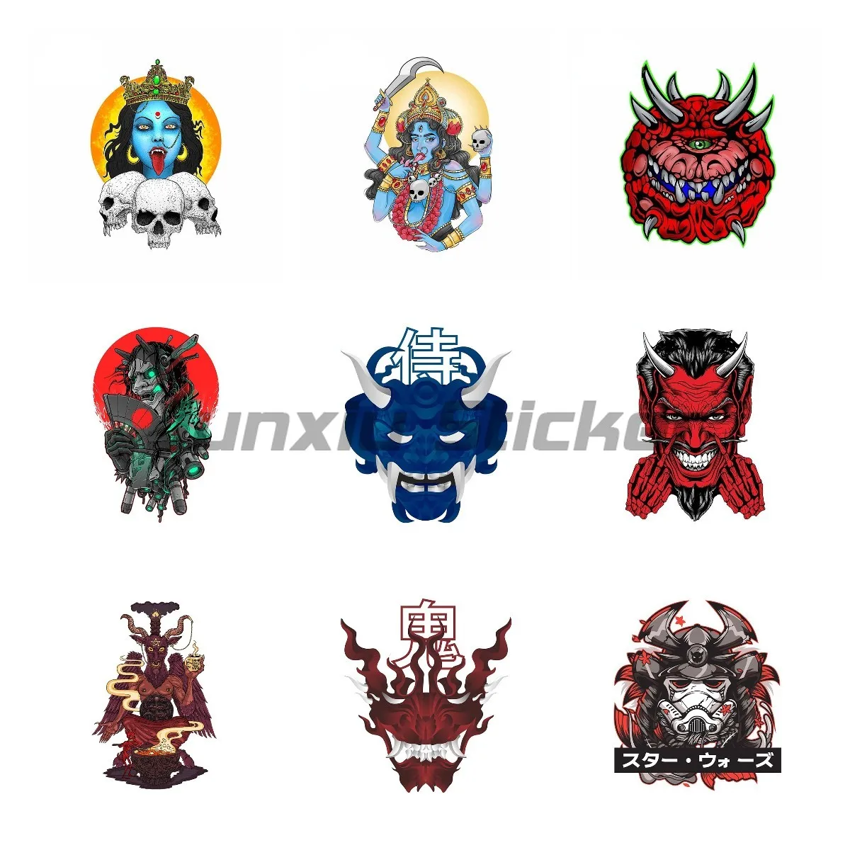 Самурай Град Сатана Граффити Автомобильные Наклейки Мотоцикл Наклейка Скретч