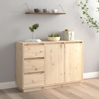sideboards solid pine wood console cabinet kitchen furniture 111x34x75 cm